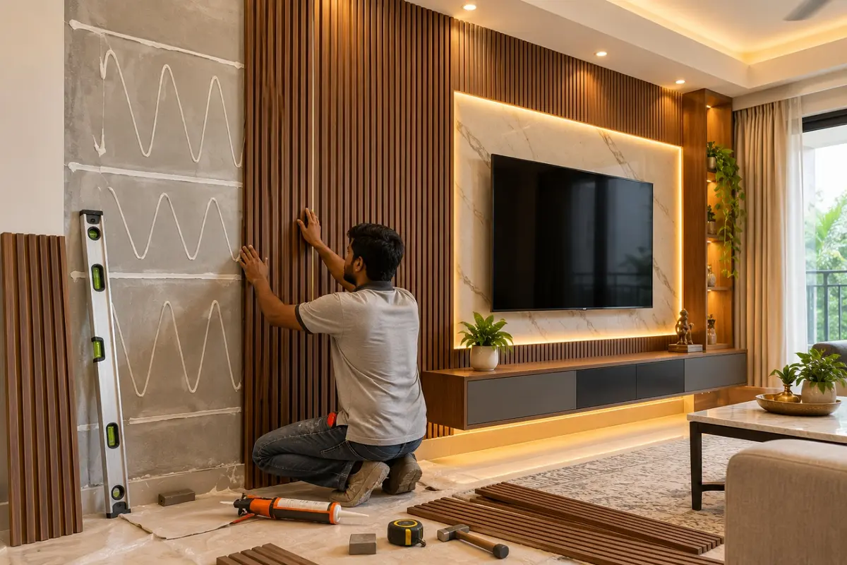 PVC wall panel installation before Diwali